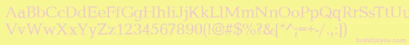 CanyonRegular-fontti – vaaleanpunaiset fontit keltaisella taustalla
