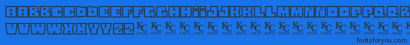 Squareflodemo Font – Black Fonts on Blue Background