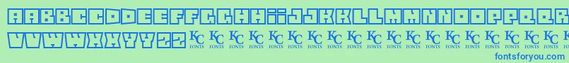 Squareflodemo Font – Blue Fonts on Green Background