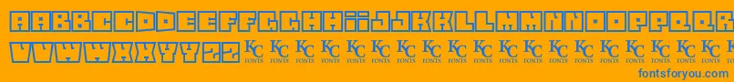 Squareflodemo Font – Blue Fonts on Orange Background