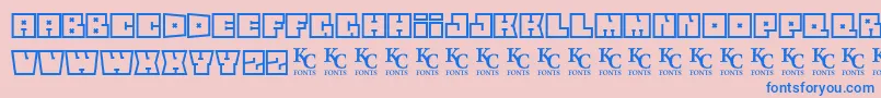 Squareflodemo Font – Blue Fonts on Pink Background