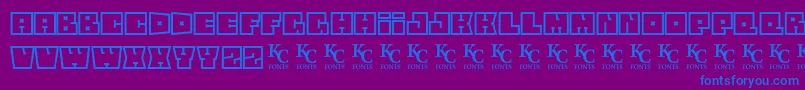 Squareflodemo Font – Blue Fonts on Purple Background