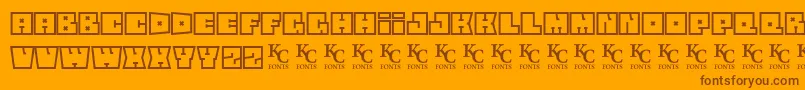 Squareflodemo Font – Brown Fonts on Orange Background