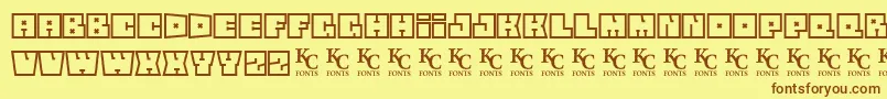Squareflodemo Font – Brown Fonts on Yellow Background