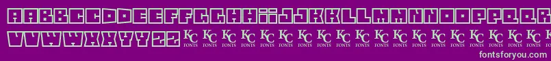 Czcionka Squareflodemo – zielone czcionki na fioletowym tle