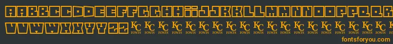 Squareflodemo Font – Orange Fonts on Black Background