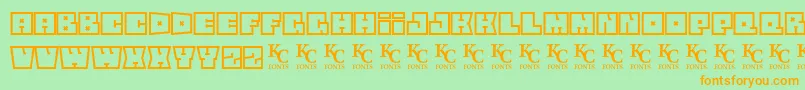 Squareflodemo Font – Orange Fonts on Green Background