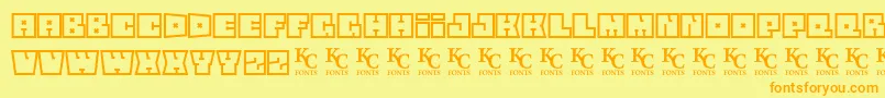 Fonte Squareflodemo – fontes laranjas em um fundo amarelo