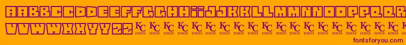 Squareflodemo Font – Purple Fonts on Orange Background