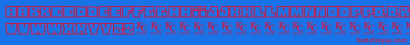 Squareflodemo Font – Red Fonts on Blue Background