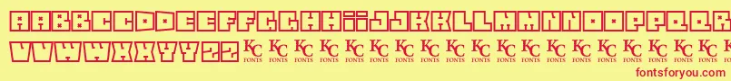 Squareflodemo Font – Red Fonts on Yellow Background