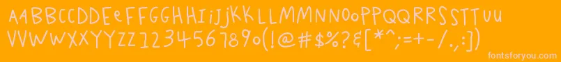 K26scribblescrawl Font – Pink Fonts on Orange Background