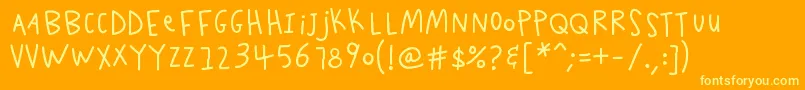 K26scribblescrawl Font – Yellow Fonts on Orange Background