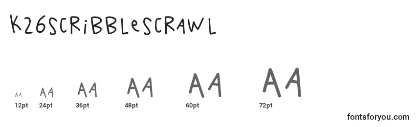 K26scribblescrawl Font Sizes