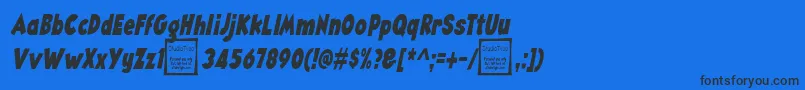 Шрифт AngellaNarrowItalicDemo – чёрные шрифты на синем фоне