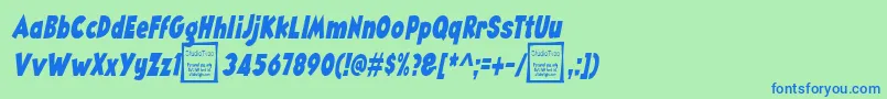 AngellaNarrowItalicDemo Font – Blue Fonts on Green Background