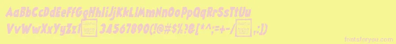 AngellaNarrowItalicDemo Font – Pink Fonts on Yellow Background