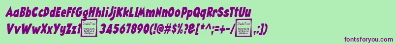 AngellaNarrowItalicDemo Font – Purple Fonts on Green Background