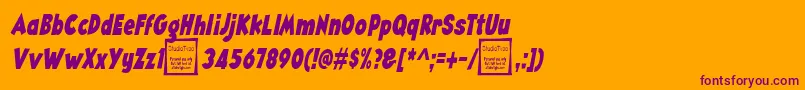 AngellaNarrowItalicDemo Font – Purple Fonts on Orange Background