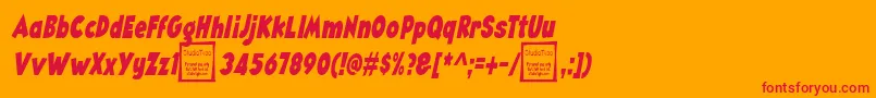 AngellaNarrowItalicDemo Font – Red Fonts on Orange Background