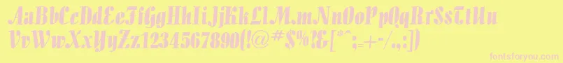 Alto-Schriftart – Rosa Schriften auf gelbem Hintergrund