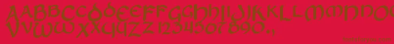フォントZilluncial – 赤い背景に茶色の文字