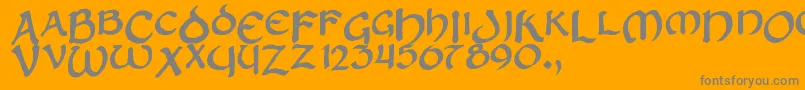 フォントZilluncial – オレンジの背景に灰色の文字