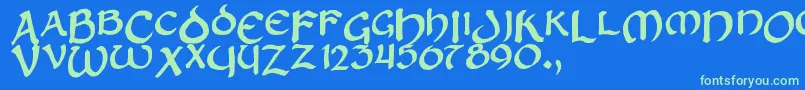 Zilluncial Font – Green Fonts on Blue Background