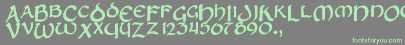 Zilluncial Font – Green Fonts on Gray Background