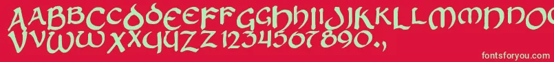 Zilluncial Font – Green Fonts on Red Background