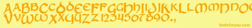 Zilluncial Font – Orange Fonts on Yellow Background