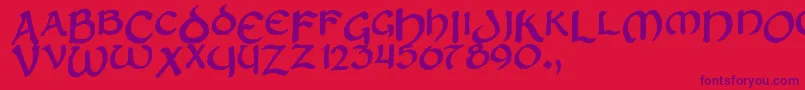 Zilluncial Font – Purple Fonts on Red Background