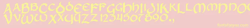 Zilluncial Font – Yellow Fonts on Pink Background