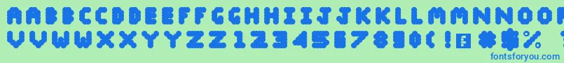 Blobify Font – Blue Fonts on Green Background
