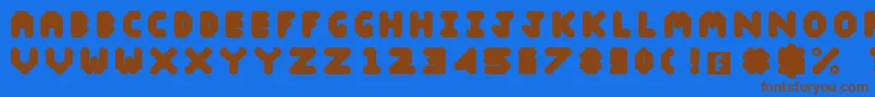 Blobify Font – Brown Fonts on Blue Background