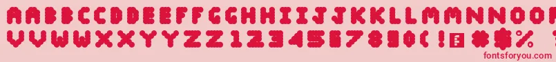 Blobify-Schriftart – Rote Schriften auf rosa Hintergrund