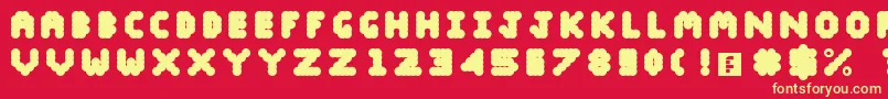 Blobify Font – Yellow Fonts on Red Background