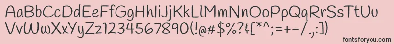 HandleeRegular Font – Black Fonts on Pink Background