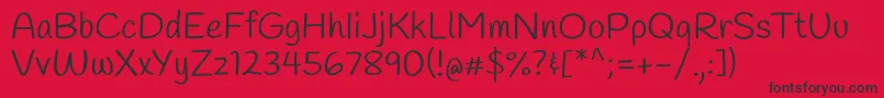 HandleeRegular Font – Black Fonts on Red Background