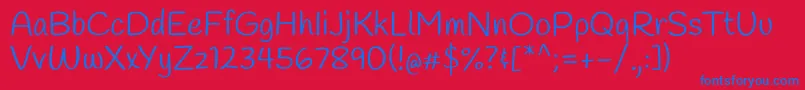 HandleeRegular Font – Blue Fonts on Red Background