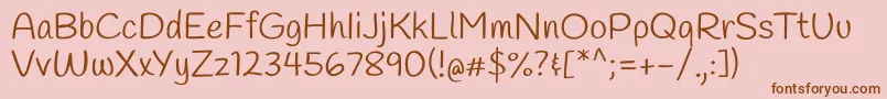 HandleeRegular Font – Brown Fonts on Pink Background