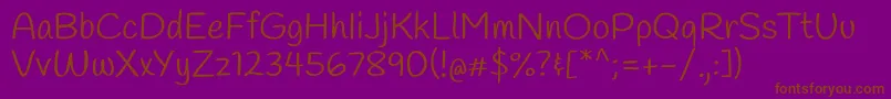 HandleeRegular Font – Brown Fonts on Purple Background