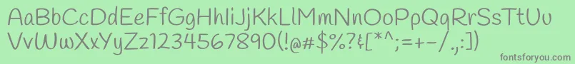 HandleeRegular Font – Gray Fonts on Green Background