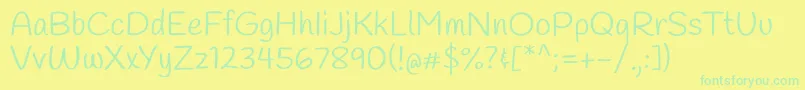 HandleeRegular Font – Green Fonts on Yellow Background
