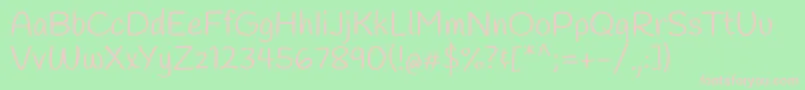 HandleeRegular Font – Pink Fonts on Green Background