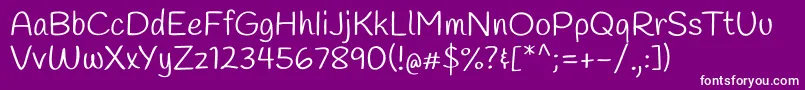 HandleeRegular Font – White Fonts on Purple Background