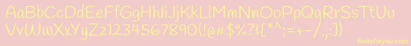HandleeRegular Font – Yellow Fonts on Pink Background