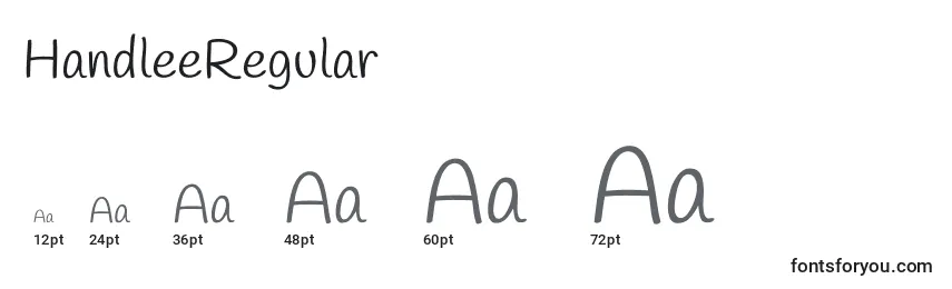 HandleeRegular Font Sizes