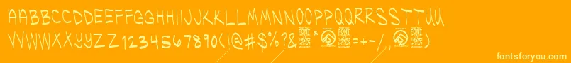 UglykidsThin Font – Yellow Fonts on Orange Background