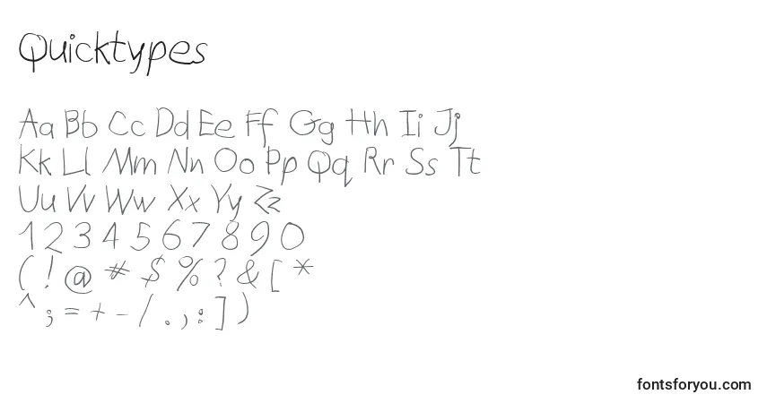 Fuente Quicktypes - alfabeto, números, caracteres especiales